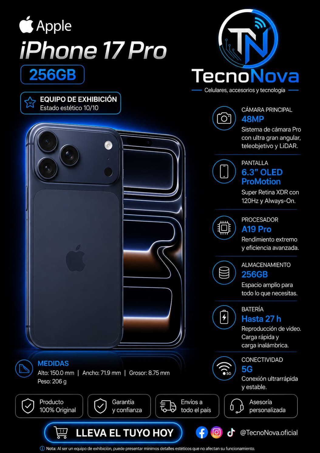 iPhone 17 Pro Max 256GB Exhibición