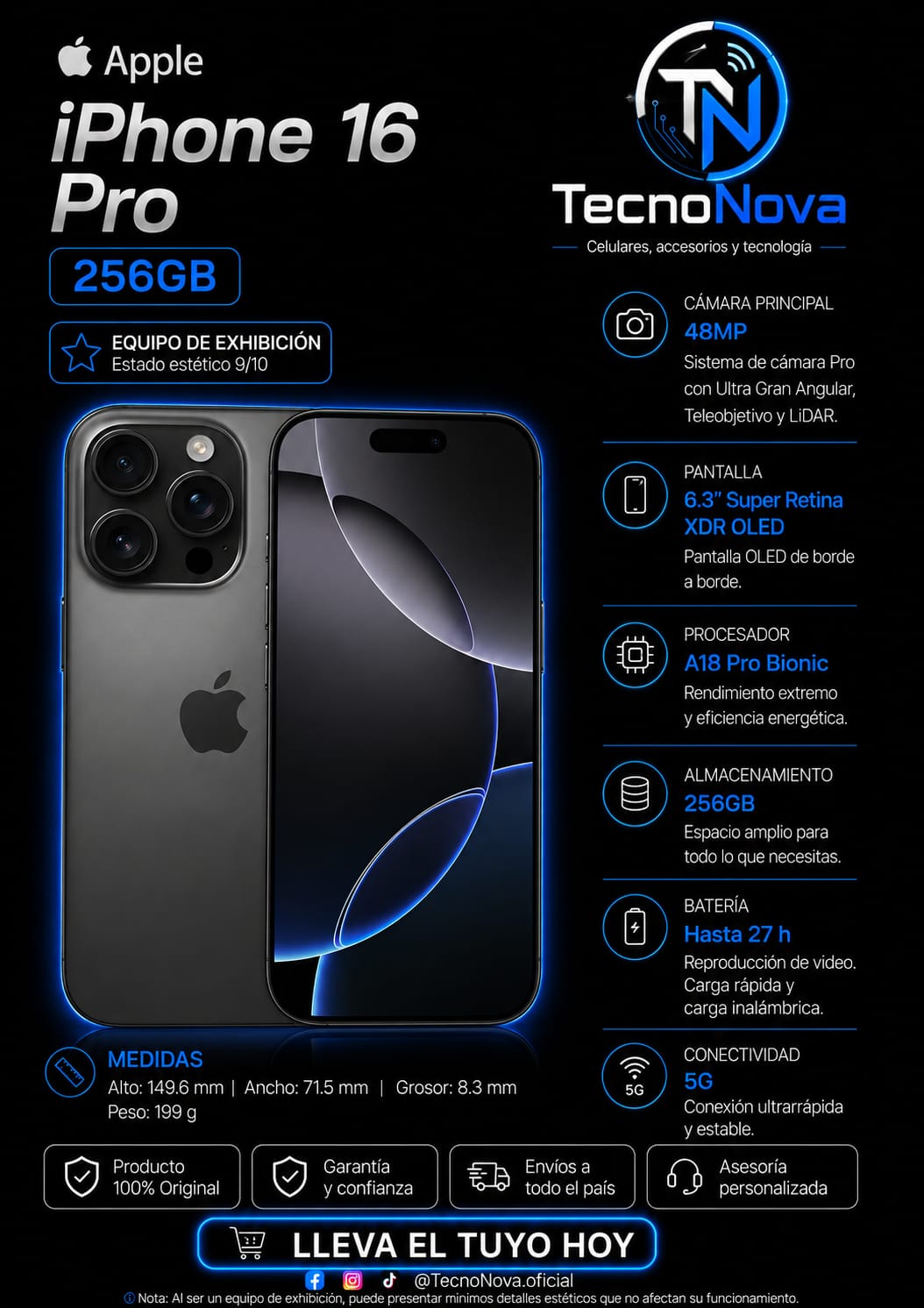 iPhone 16 Pro 256GB Exhibición
