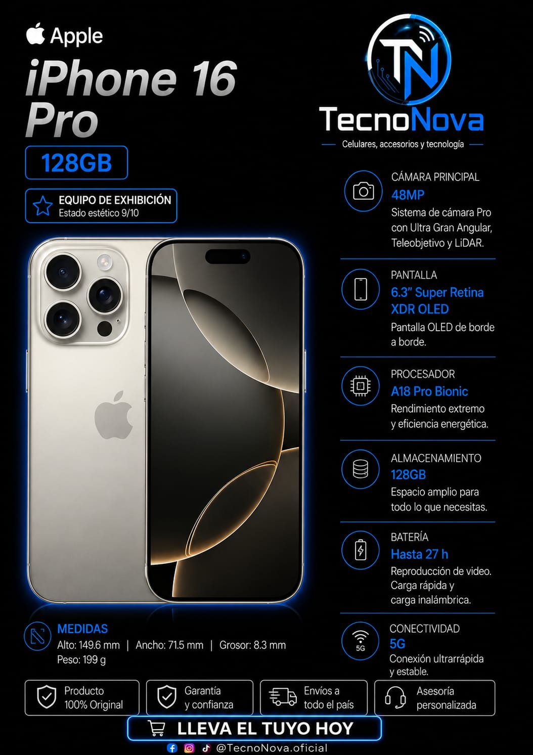 iPhone 16 Pro 128GB Exhibición