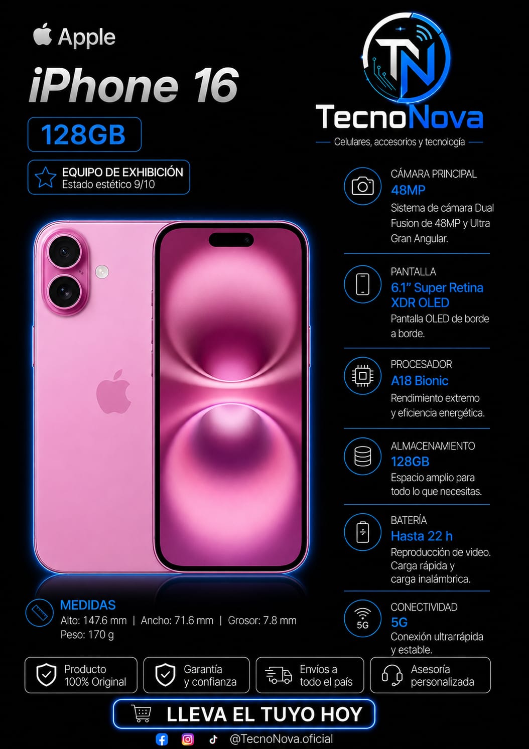 iPhone 16 128GB Exhibición