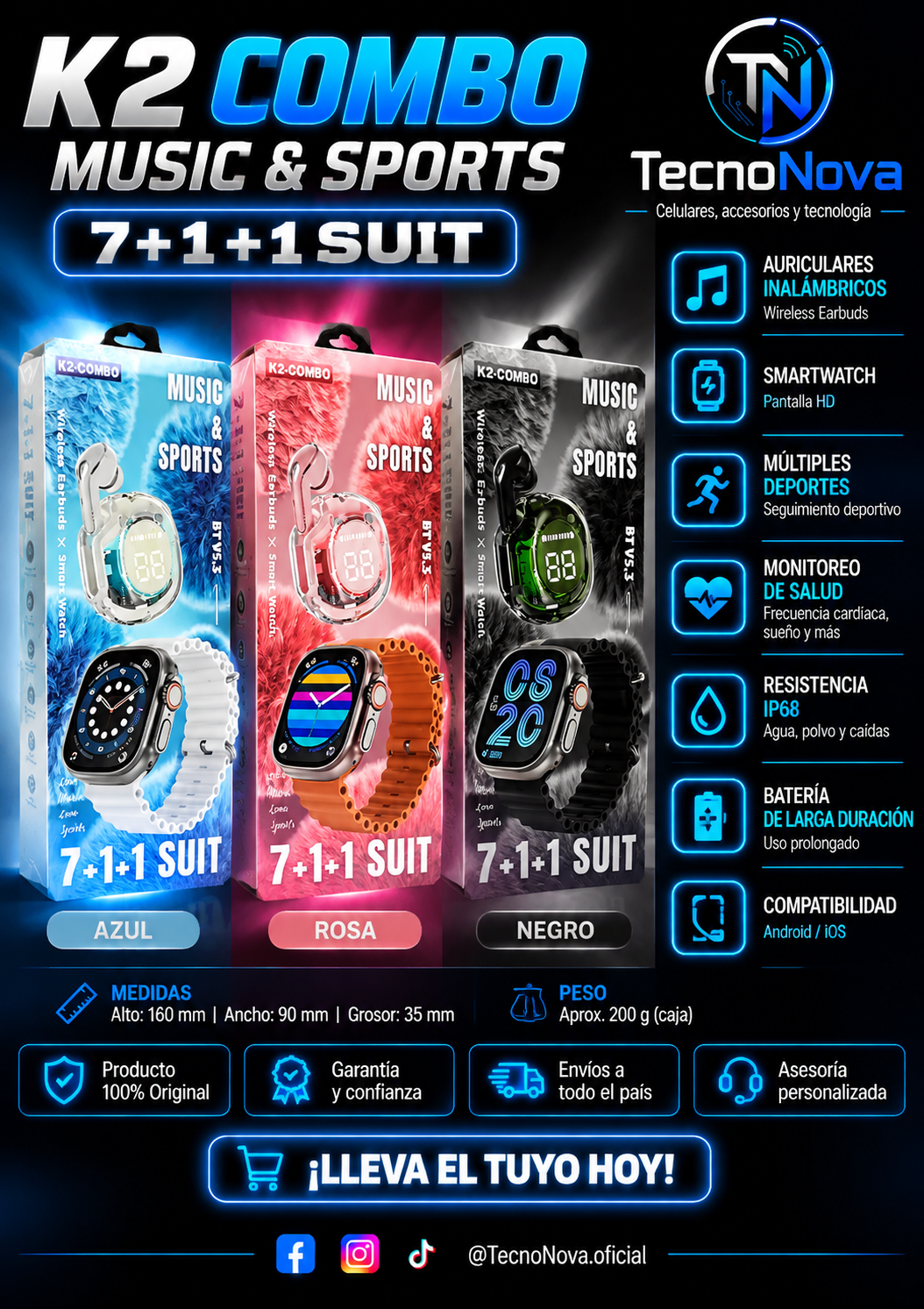 Smartwatch Combo K2