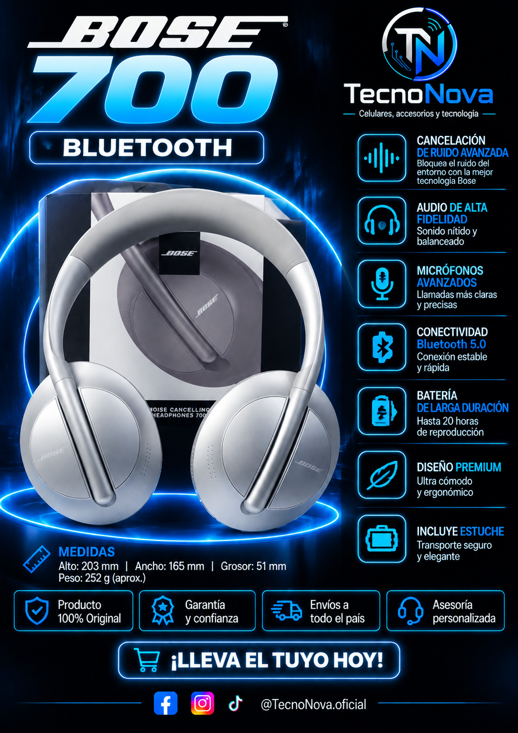 Audífono Diadema Bose 700 Bluetooth